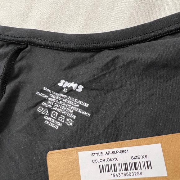 SKIMS Fits Everybody Slip Mini Bodycon Dress Black - Picture 4 of 5